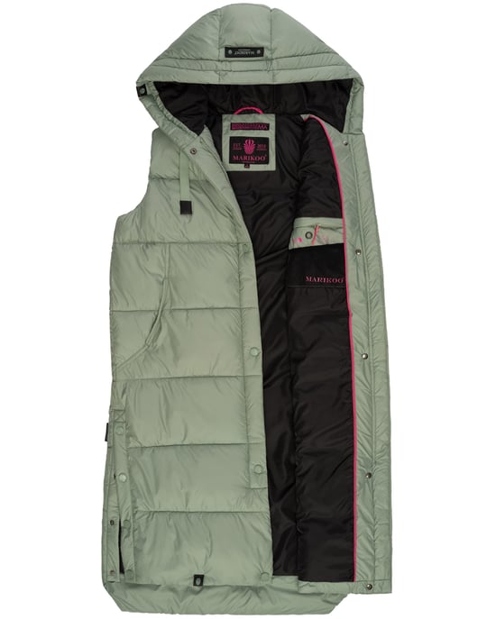 Marikoo Damen Winterweste Sayorii – lang, warm & mit Kapuze - Image 5