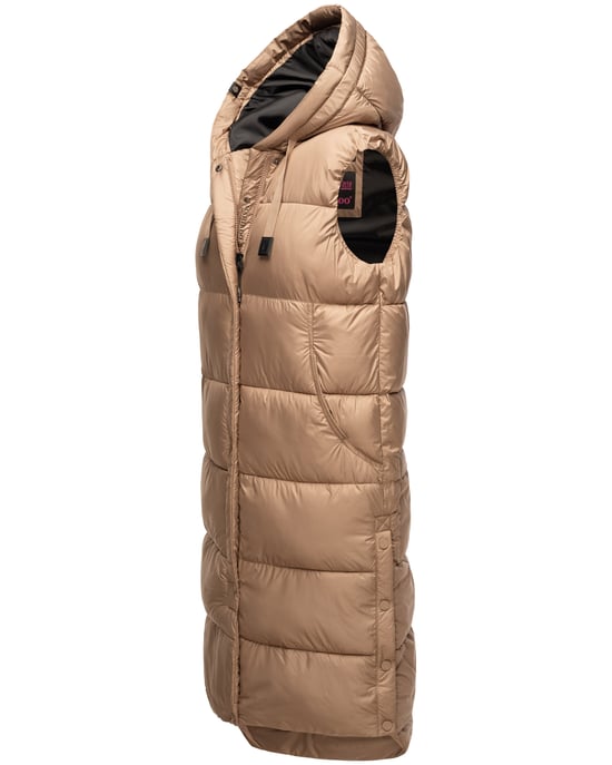 Marikoo Damen Winterweste Sayorii – lang, warm & mit Kapuze - Image 3