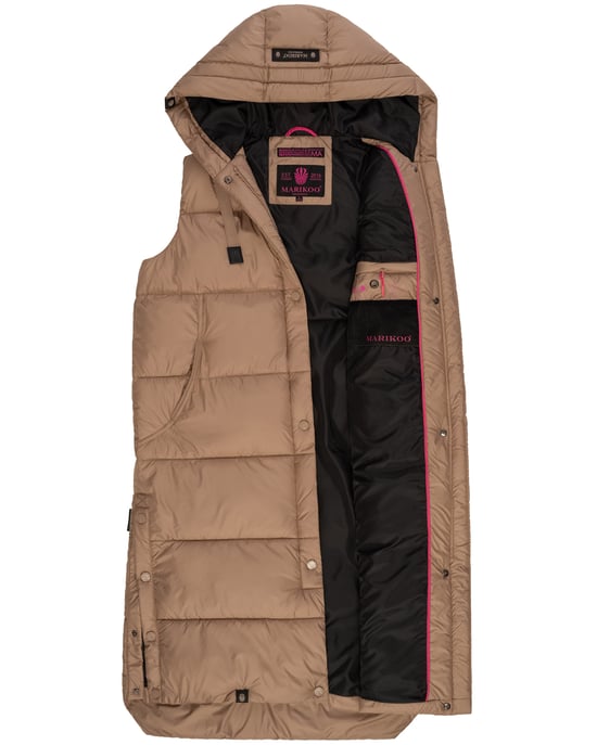 Marikoo Damen Winterweste Sayorii – lang, warm & mit Kapuze - Image 5