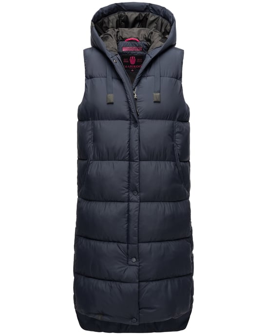 Marikoo Damen Winterweste Sayorii – lang, warm & mit Kapuze - Image 1