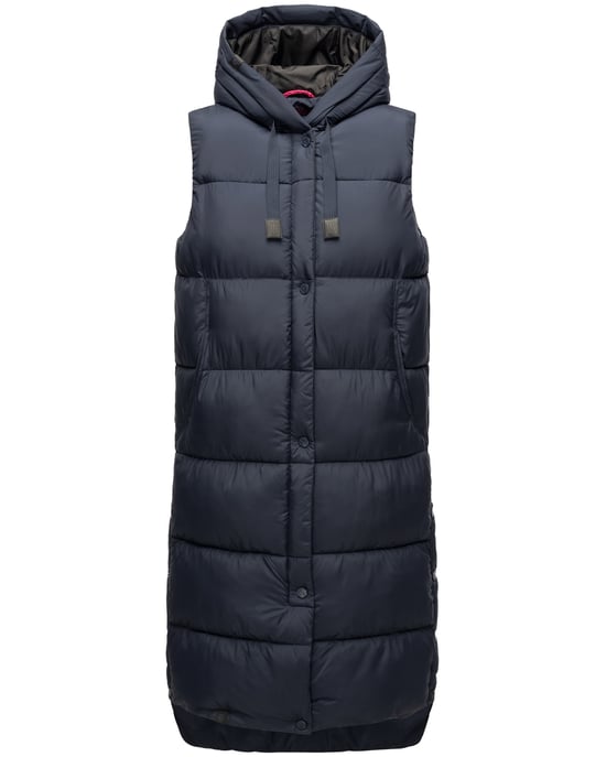 Marikoo Damen Winterweste Sayorii – lang, warm & mit Kapuze - Image 2