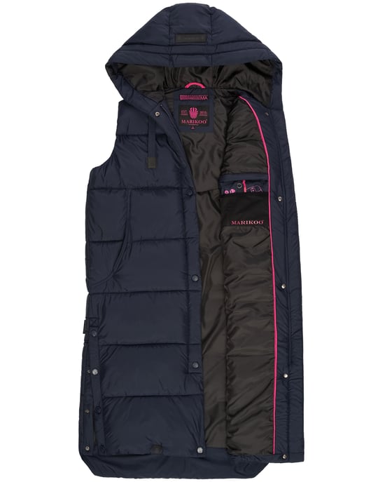 Marikoo Damen Winterweste Sayorii – lang, warm & mit Kapuze - Image 5