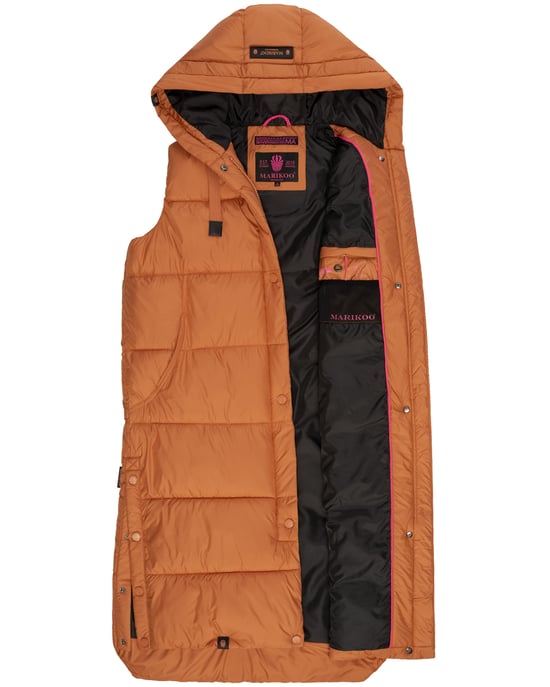 Marikoo Damen Winterweste Sayorii – lang, warm & mit Kapuze - Image 5