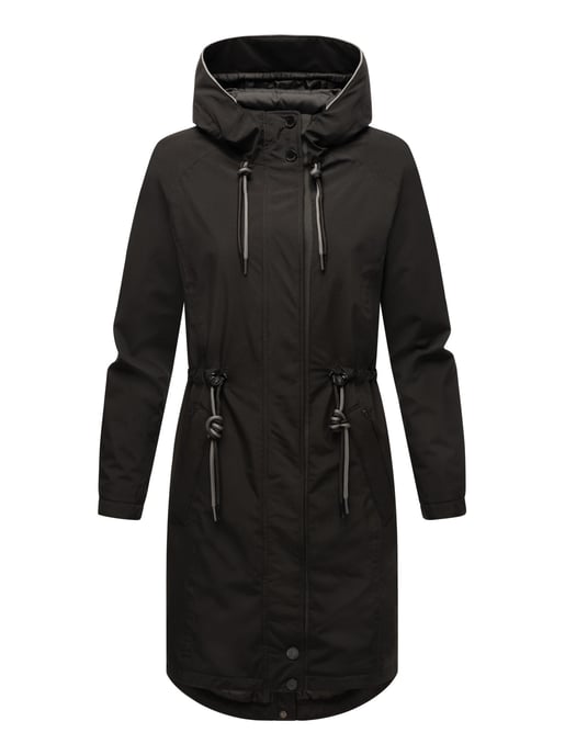 Marikoo lange Damen Übergangsjacke mit Teddyfutter & Kapuze – Megumii - Image 2