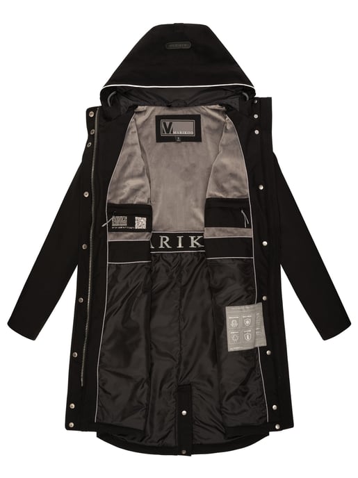 Marikoo lange Damen Übergangsjacke mit Teddyfutter & Kapuze – Megumii - Image 5