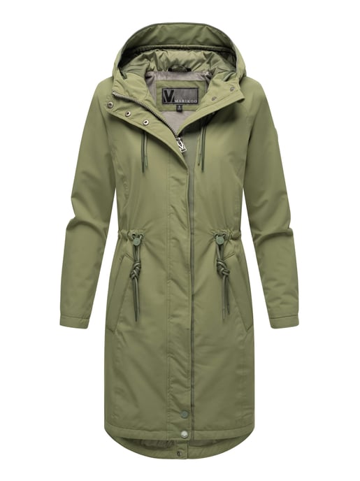 Marikoo lange Damen Übergangsjacke mit Teddyfutter & Kapuze – Megumii - Image 1