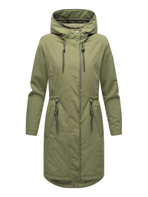 Marikoo lange Damen Übergangsjacke mit Teddyfutter & Kapuze – Megumii - Image 2