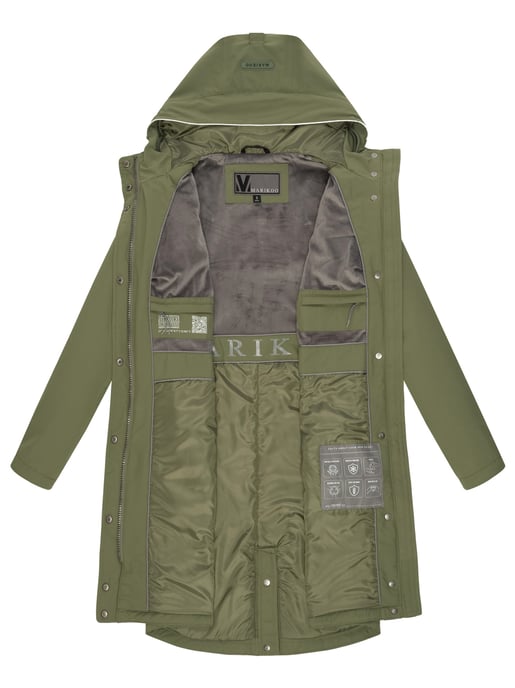 Marikoo lange Damen Übergangsjacke mit Teddyfutter & Kapuze – Megumii - Image 5