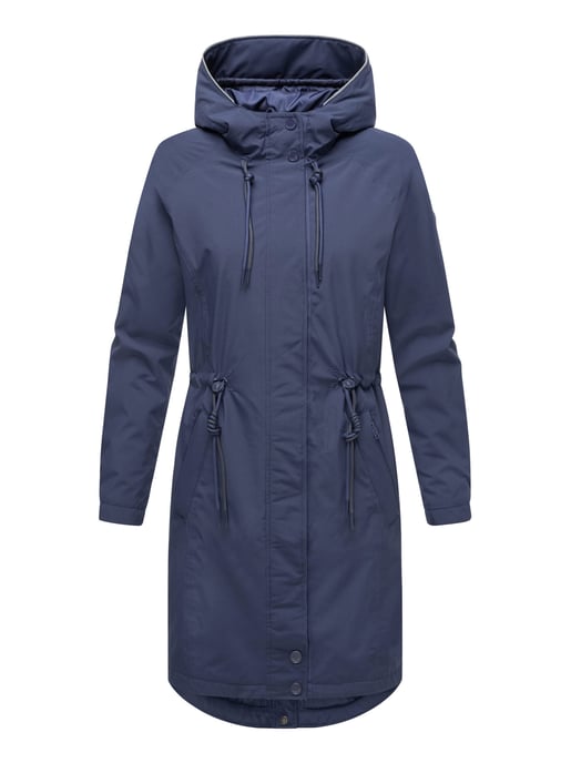 Marikoo lange Damen Übergangsjacke mit Teddyfutter & Kapuze – Megumii - Image 2