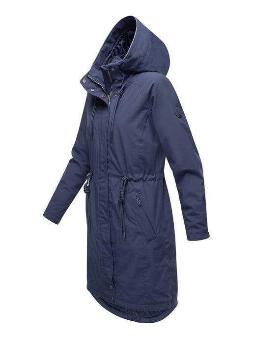 Marikoo lange Damen Übergangsjacke mit Teddyfutter & Kapuze – Megumii - Image 3