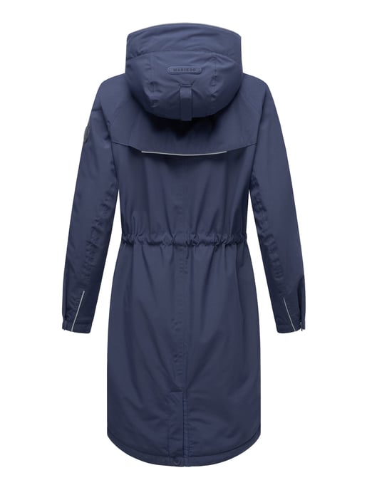 Marikoo lange Damen Übergangsjacke mit Teddyfutter & Kapuze – Megumii - Image 4