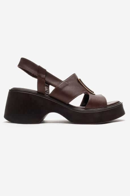 Lucia Leder Schnalle Plateau Sandale - Image 4