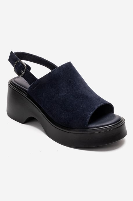 Power Leder Plateau Keilabsatz Sandalen (Women) - Image 3