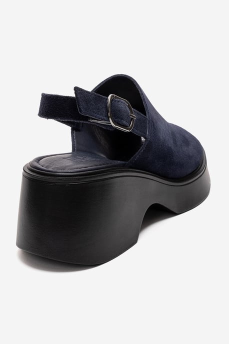 Power Leder Plateau Keilabsatz Sandalen (Women) - Image 5