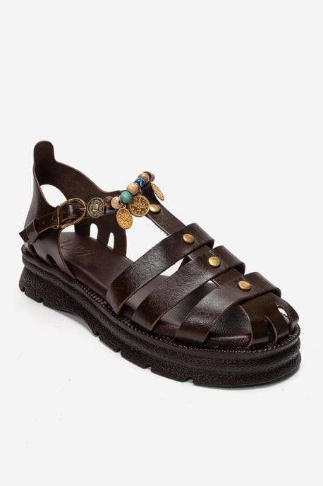 Solis Leder-Sandale mit Perlen - Image 1