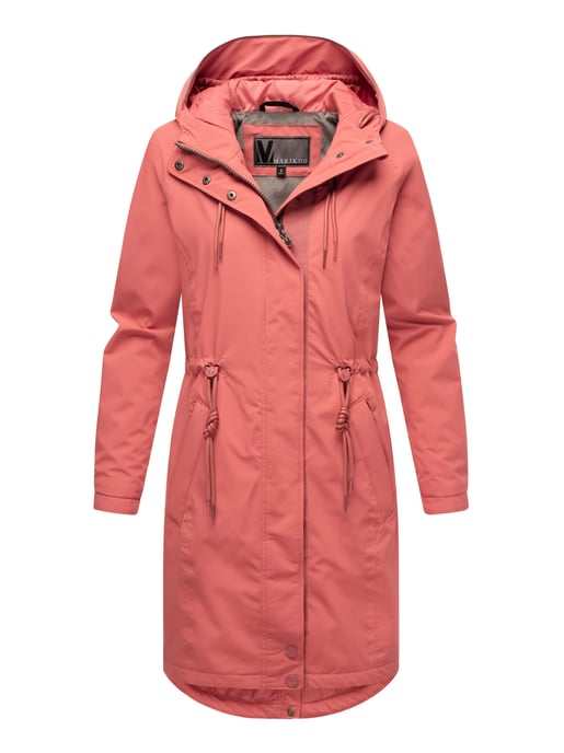 Marikoo lange Damen Übergangsjacke mit Teddyfutter & Kapuze – Megumii - Image 1