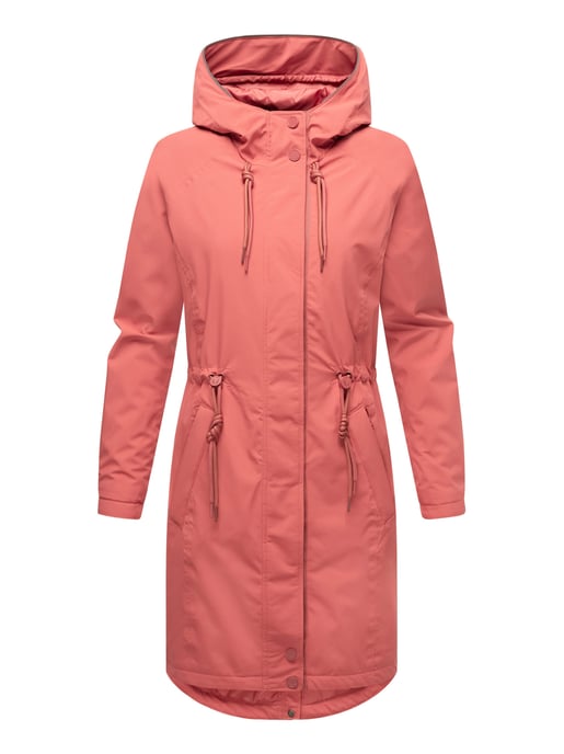 Marikoo lange Damen Übergangsjacke mit Teddyfutter & Kapuze – Megumii - Image 2