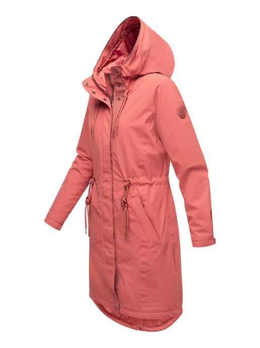 Marikoo lange Damen Übergangsjacke mit Teddyfutter & Kapuze – Megumii - Image 3