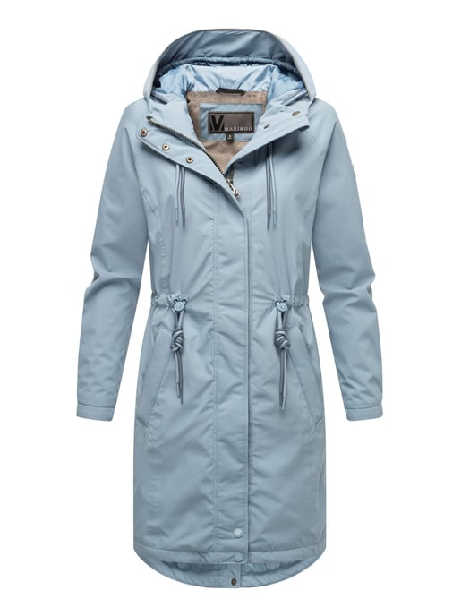 Marikoo lange Damen Übergangsjacke mit Teddyfutter & Kapuze – Megumii - Image 1