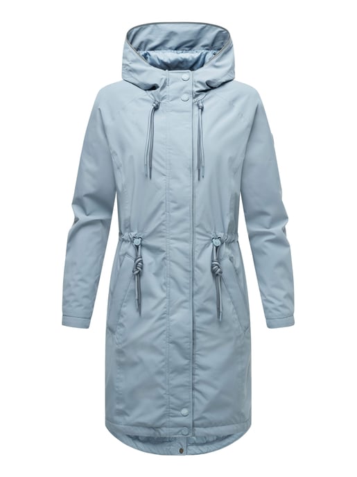 Marikoo lange Damen Übergangsjacke mit Teddyfutter & Kapuze – Megumii - Image 2
