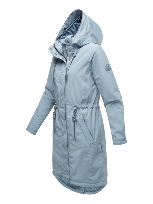 Marikoo lange Damen Übergangsjacke mit Teddyfutter & Kapuze – Megumii - Image 3
