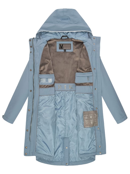 Marikoo lange Damen Übergangsjacke mit Teddyfutter & Kapuze – Megumii - Image 5
