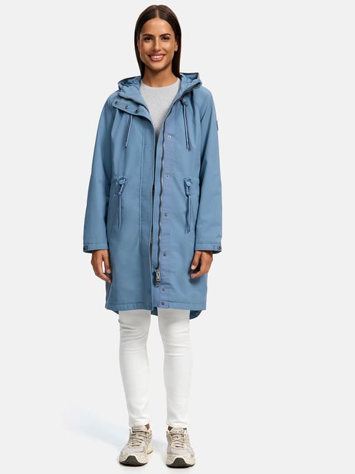 Marikoo lange Damen Übergangsjacke mit Teddyfutter & Kapuze – Megumii - Image 6