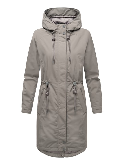 Marikoo lange Damen Übergangsjacke mit Teddyfutter & Kapuze – Megumii - Image 2