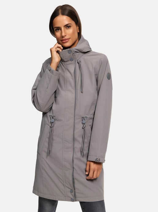 Marikoo lange Damen Übergangsjacke mit Teddyfutter & Kapuze – Megumii - Image 6