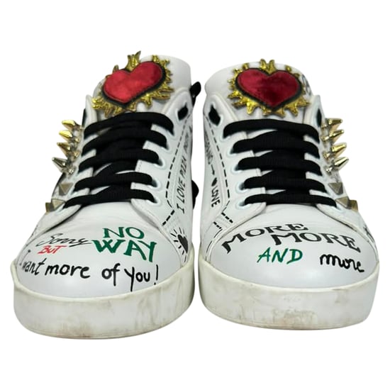 Dolce & Gabbana Bedruckte Portofino Sneaker aus weißem Leder - Image 2
