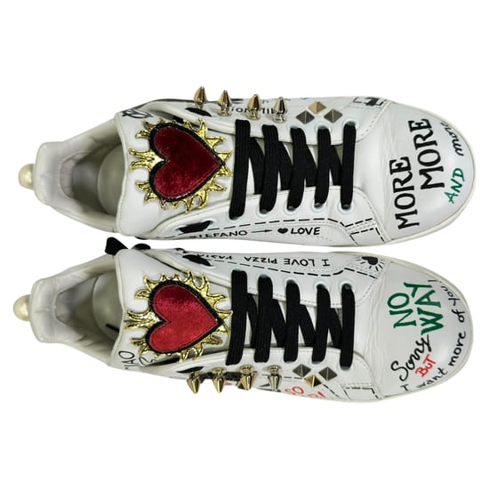 Dolce & Gabbana Bedruckte Portofino Sneaker aus weißem Leder - Image 5