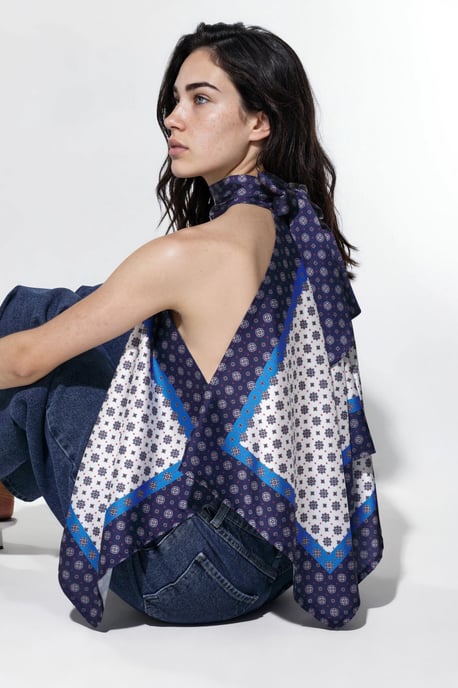 Halter-Neck Satin-Schal-Top - Image 2