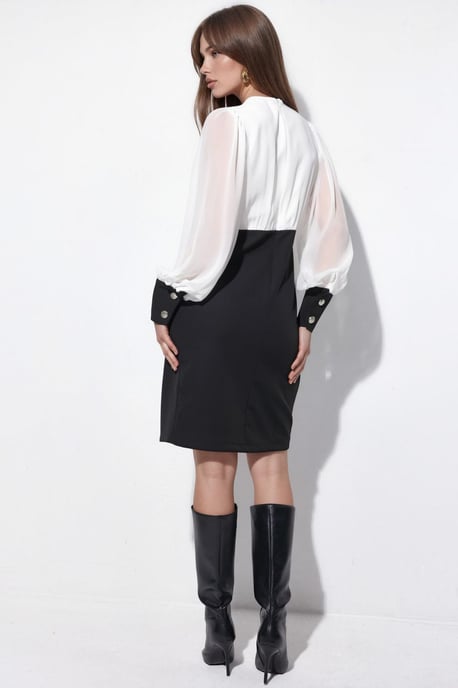 V-Ausschnitt Midi-Kleid mit Knopfdetails - Image 3
