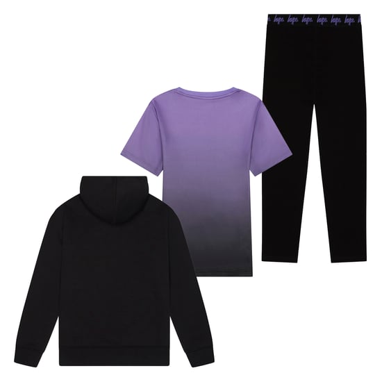 Mädchen 3-teiliges Set Incept Hoodie, kurzärmeliges Top & Leggings - Image 2