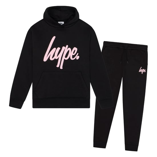 Mädchen Trainingsanzug Kinder Schwarze Kapuzenjacke und Jogginghose Lässiges Lounge-Set - Image 1