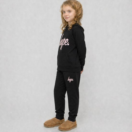 Mädchen Trainingsanzug Kinder Schwarze Kapuzenjacke und Jogginghose Lässiges Lounge-Set - Image 5