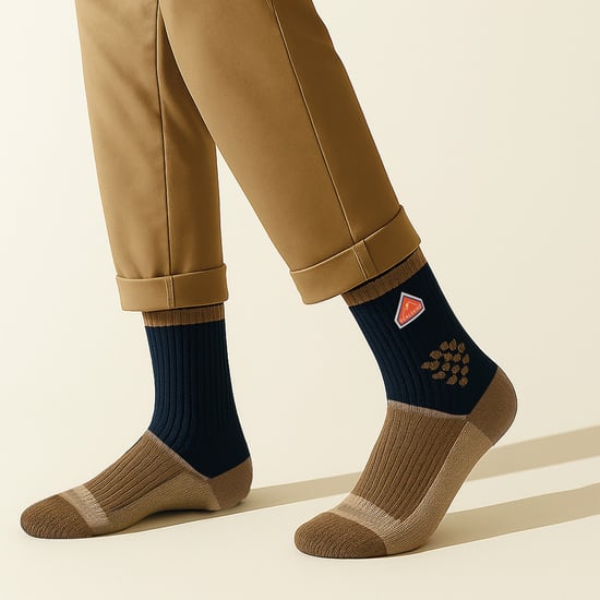 Recycelte Wolle Mid Farbblock Wander-Socken für Herren und Damen - Image 4