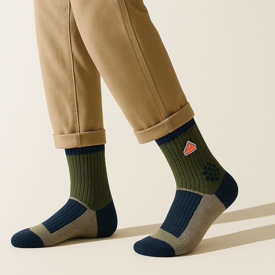Recycelte Wolle Mid Farbblock Wander-Socken für Männer und Frauen - Image 4