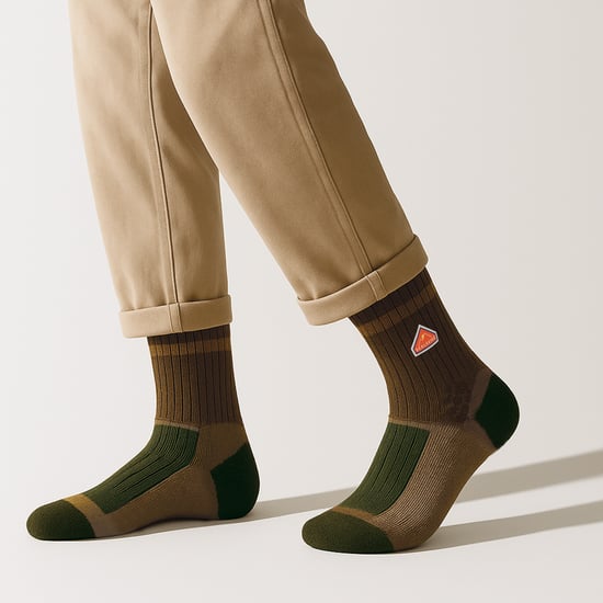Recycelte Wolle Mid Farbblock Wandersocken für Männer und Frauen - Image 4