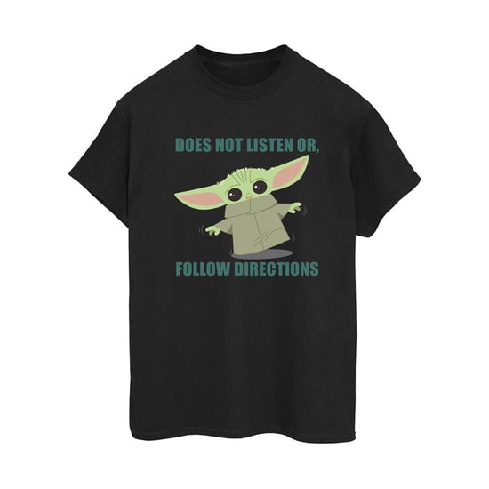 Star Wars - "The Mandalorian Does Not Listen" T-Shirt für Damen (Schwarz) - Image 2