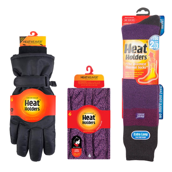 Damen Skiset Nackenwärmer Handschuhe & Thermo Skisocken Winterbekleidung - Image 2