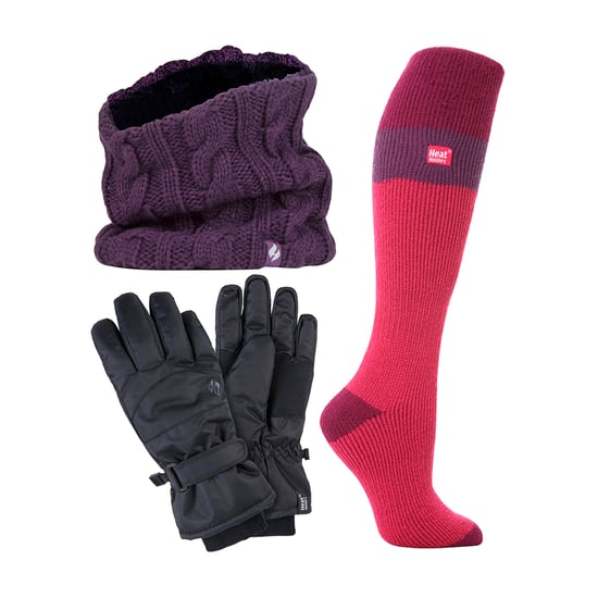 Damen Ski Set Halswärmer Handschuhe & Thermo Ski Socken Winterbekleidung - Image 1
