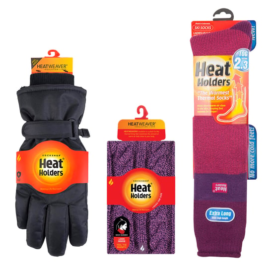 Damen Ski Set Halswärmer Handschuhe & Thermo Ski Socken Winterbekleidung - Image 2