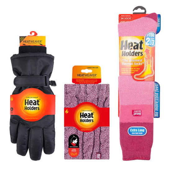 Damen Ski Set Halswärmer Handschuhe & Thermo Ski Socken Winterbekleidung - Image 2