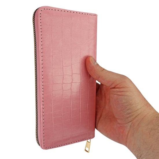 Damen Croc-Print Kunstleder Geldbörse Kompakte Kartenmünzbörse Organizer - Image 2