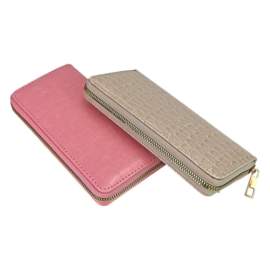 Damen Croc-Print Kunstleder Geldbörse Kompakte Kartenmünzbörse Organizer - Image 4