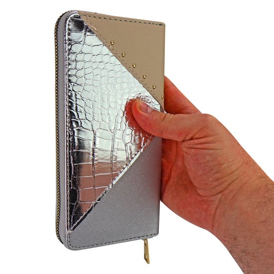 Damen Kunstleder Geldbörse Große Paneel Geldbörse Karten Münz Organizer - Image 3