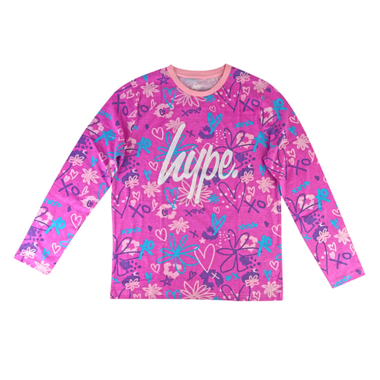 Mädchen 100% Baumwolle Kritzel Pink Pyjama Set Langarm Nachtwäsche - Image 2