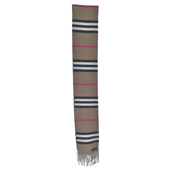 Burberry Icon Streifenmuster Schal aus beigefarbenem Merinowolle - Image 3