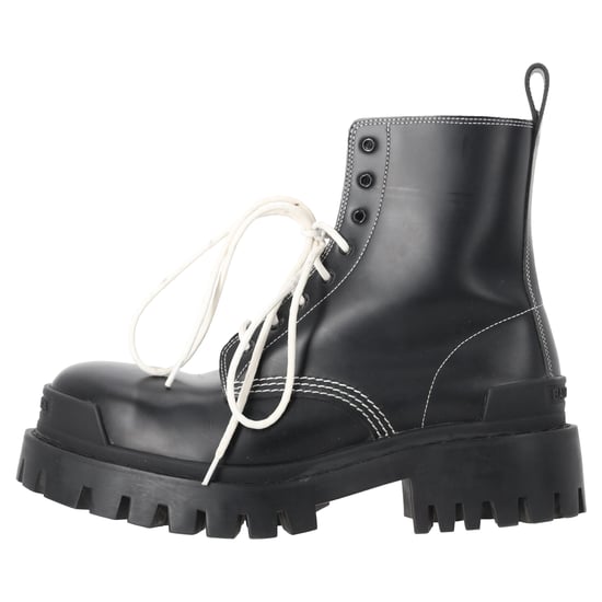 Balenciaga Stivaletti Strike Schnürstiefel aus schwarzem Leder - Image 2
